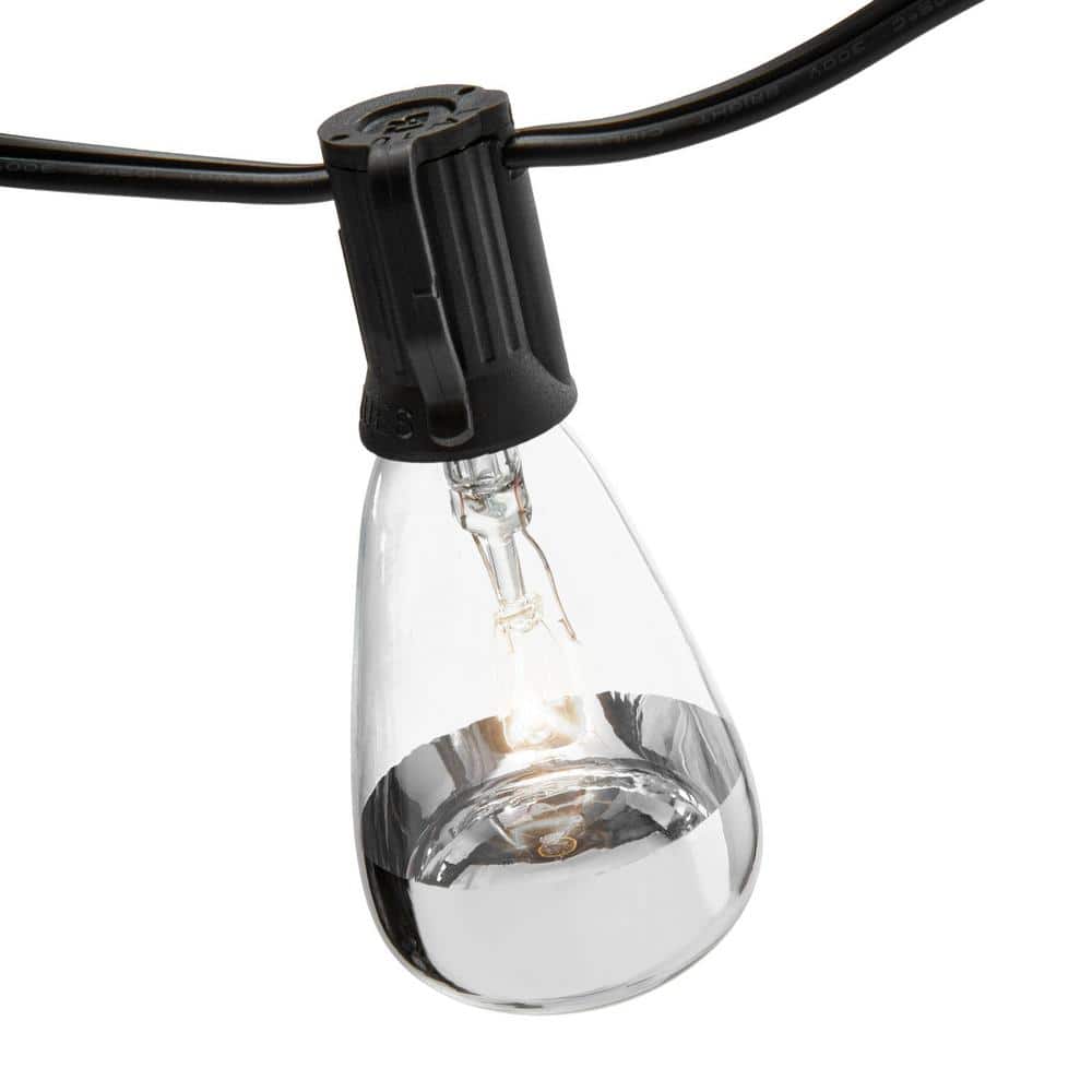 Hampton Bay 10-Light 11 ft. Indoor/Outdoor Plug-In ST38 Incandescent Bulb String Light with Silver Bottom (3)