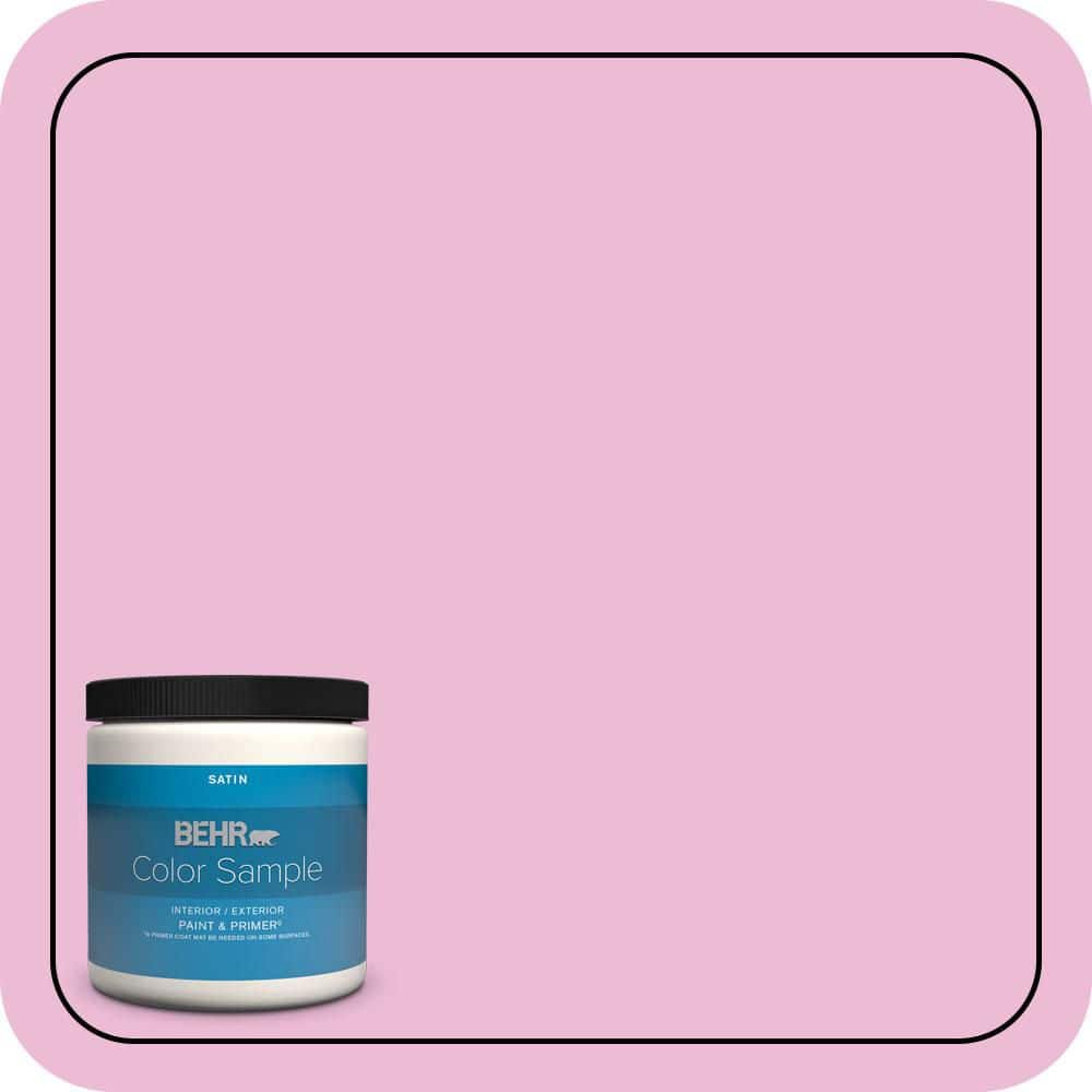 BEHR PREMIUM PLUS 8 oz. #690A-3 Sweet Taffy Satin Enamel Interior/Exterior Paint & Primer Color Sample (1)
