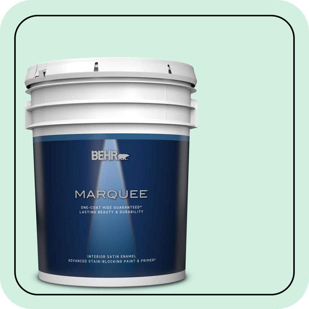 BEHR MARQUEE 5 gal. #P420-1 Spring Frost Satin Enamel Interior Paint & Primer