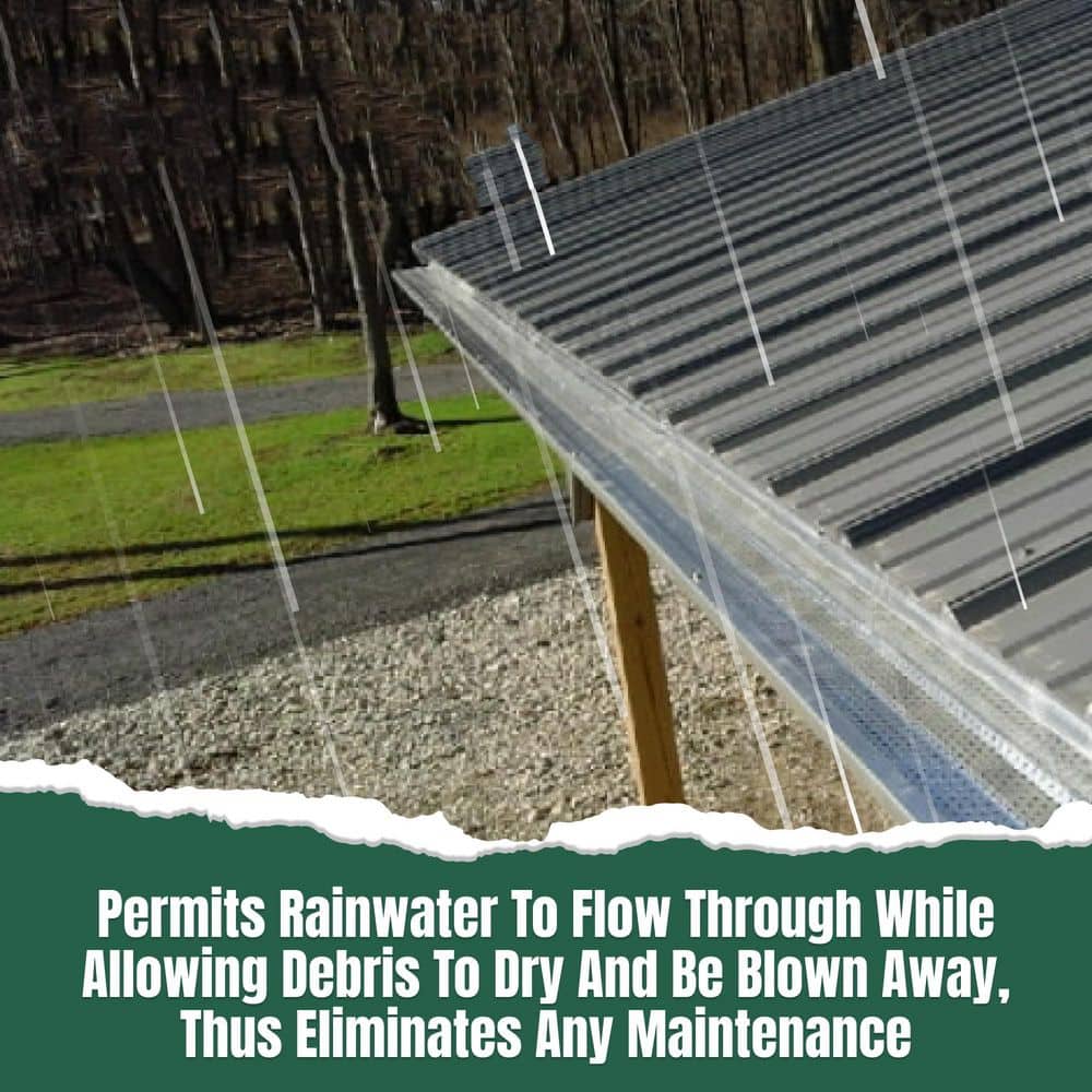 NVNOO 5 in. x 100 ft. Heavy-Duty Lifetime Quality Aluminum Gutter Guard, Protection for 5 in. and 6 in. Gutters (2)