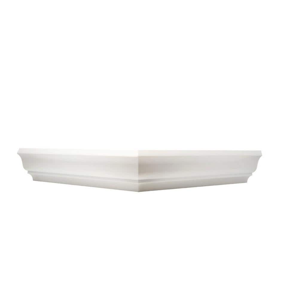 American Pro Decor Trim WM 49 2 in. x 15-3/4 in. x 15-3/4 in. Unfinished Polystyrene Peel and Stick Crown Moulding Outside Corner Block (1)