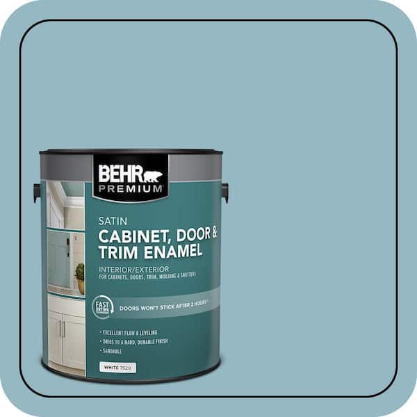 BEHR PREMIUM 1 gal. #PPU13-09 Tahoe Blue Satin Enamel Interior/Exterior Cabinet, Door & Trim Paint (2)
