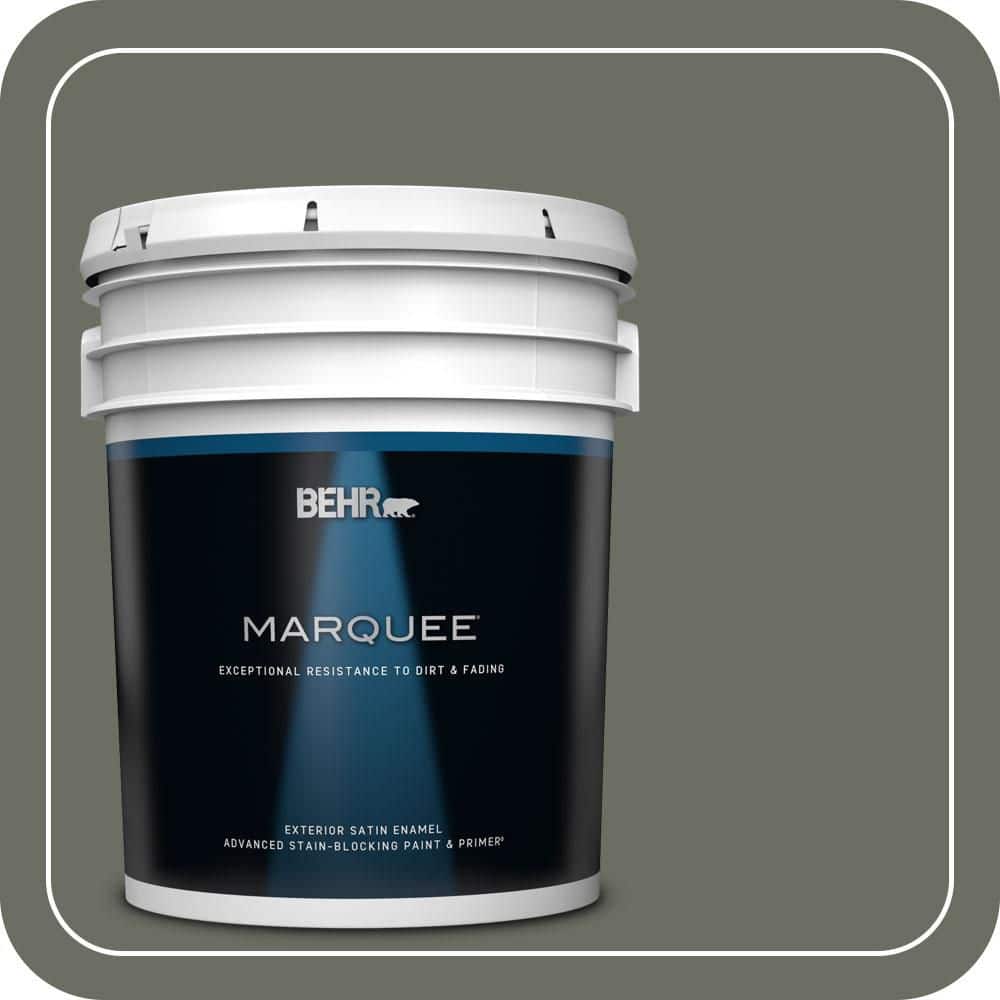 BEHR MARQUEE 5 gal. #N380-6 Bonsai Trunk Satin Enamel Exterior Paint & Primer