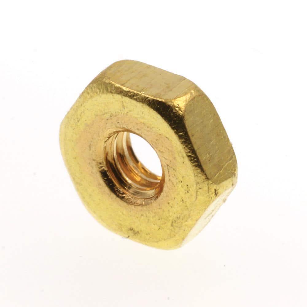 Prime-Line #4 to #40 Solid brass Machine Screw Hex Nuts (100-Pack)
