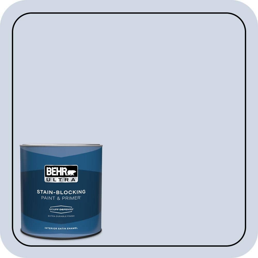 BEHR ULTRA 1 qt. #600E-2 Harbor Mist Extra Durable Satin Enamel Interior Paint & Primer