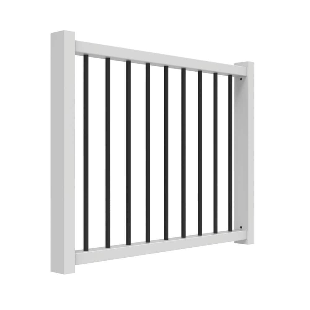 Veranda 36 in. to 48 in. Traditional White Poly-Composite Rail Gate Kit with Metal Balusters (3)