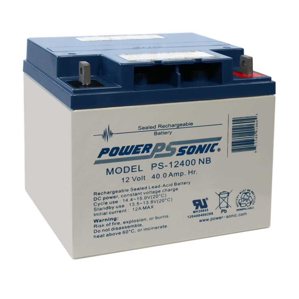 Power-Sonic 12-Volt 40 Ah Nut and Bolt Terminal Sealed Lead Acid (SLA) Rechargeable Battery