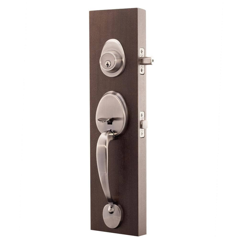 Copper Creek Colonial Antique Nickel Door Handleset and Waverlie Handle Trim (2)