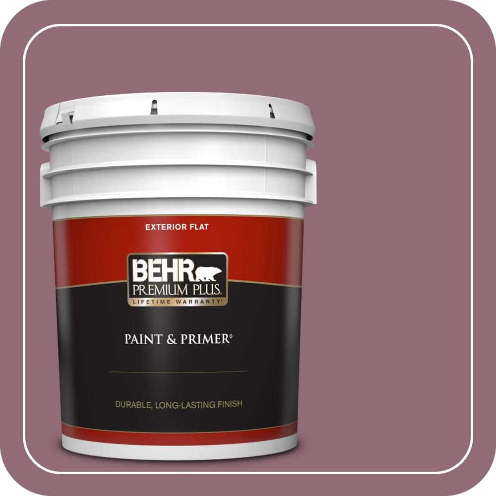 BEHR PREMIUM PLUS 5 gal. #S120-6 Full Glass Flat Exterior Paint & Primer