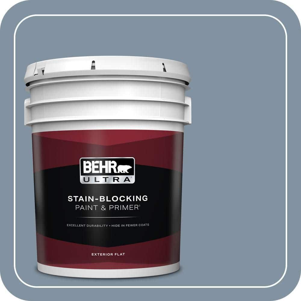 BEHR ULTRA 5 gal. #PPU14-06 Coastal Vista Flat Exterior Paint & Primer