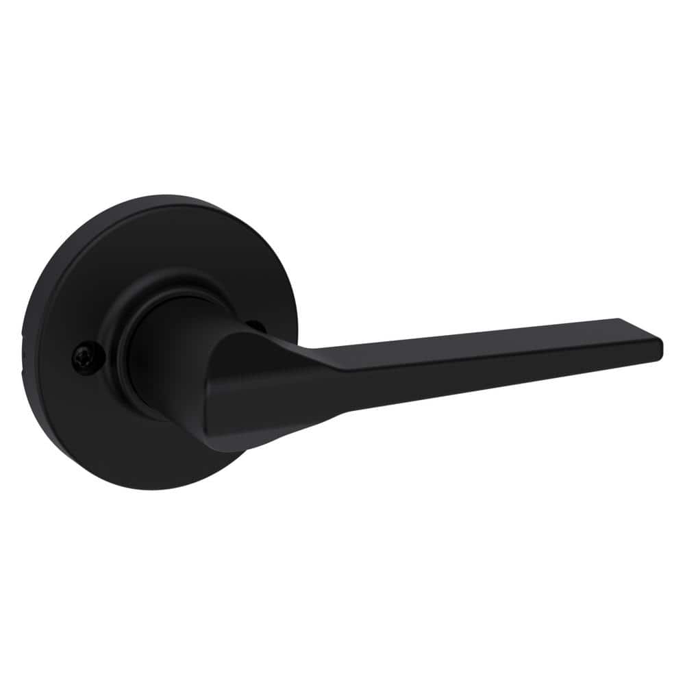 Kwikset Hollis Round Rose Matte Black Half-Dummy Door Handle