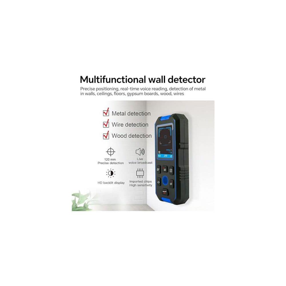 Unbranded Rechargeable Wall Scanner Stud Finder with Locating Holes LCD Display Audio Alarm for Metal Joists AC Wires Pipes (3)