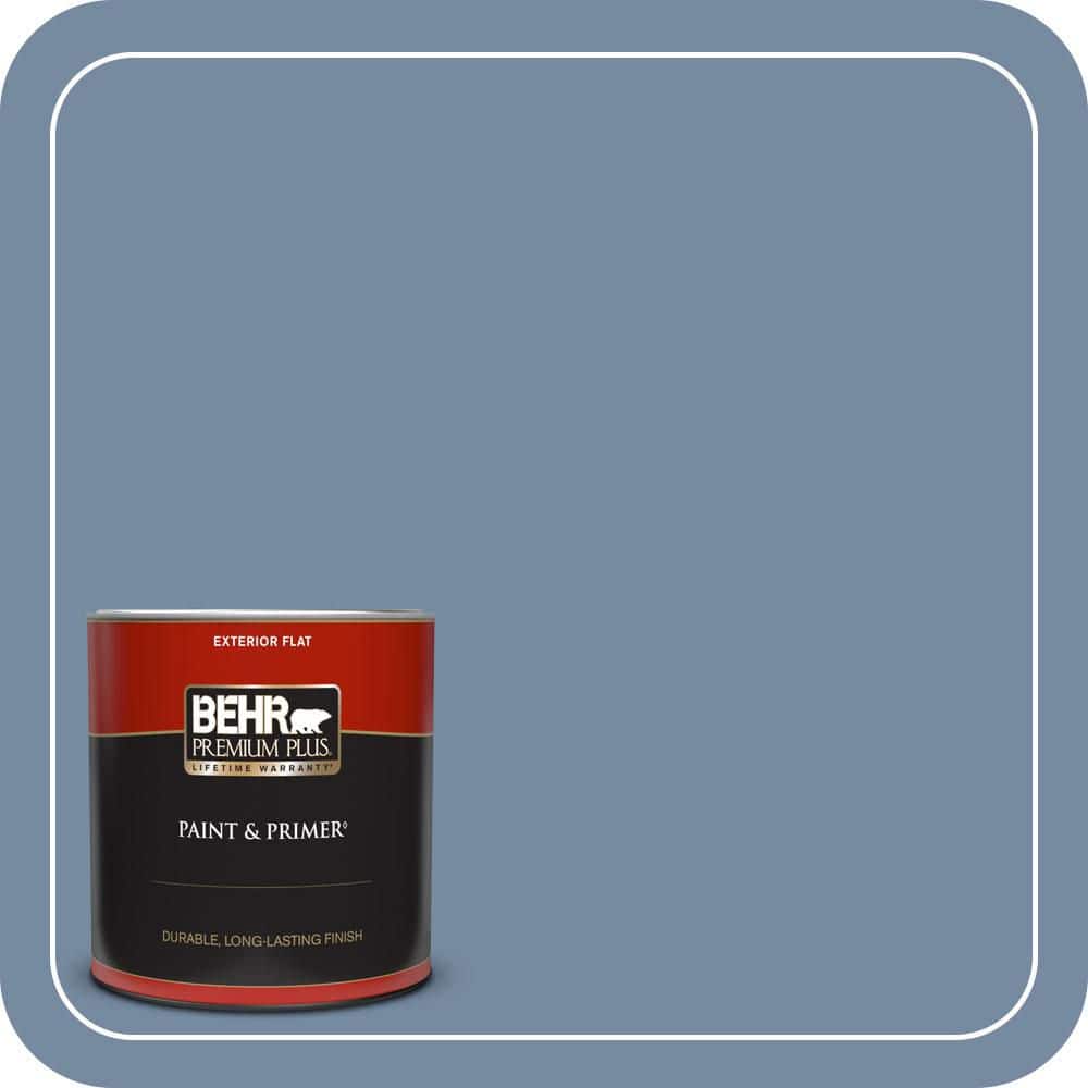 BEHR PREMIUM PLUS 1 qt. #PPU15-09 Hilo Bay Flat Exterior Paint & Primer