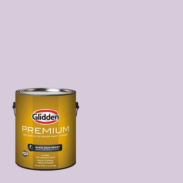 Glidden Premium 1 gal. PPG1176-3 Dusky Lilac Flat Exterior Latex Paint (2)
