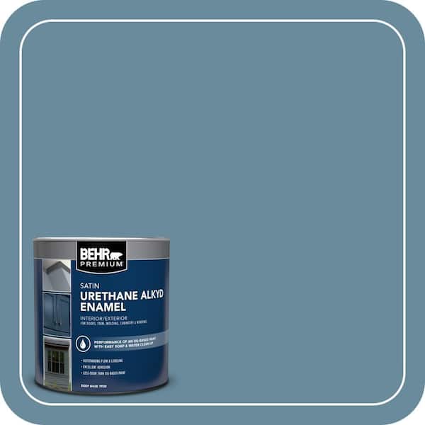 BEHR PREMIUM 1 qt. #550F-5 Winter Lake Satin Enamel Urethane Alkyd Interior/Exterior Paint (2)