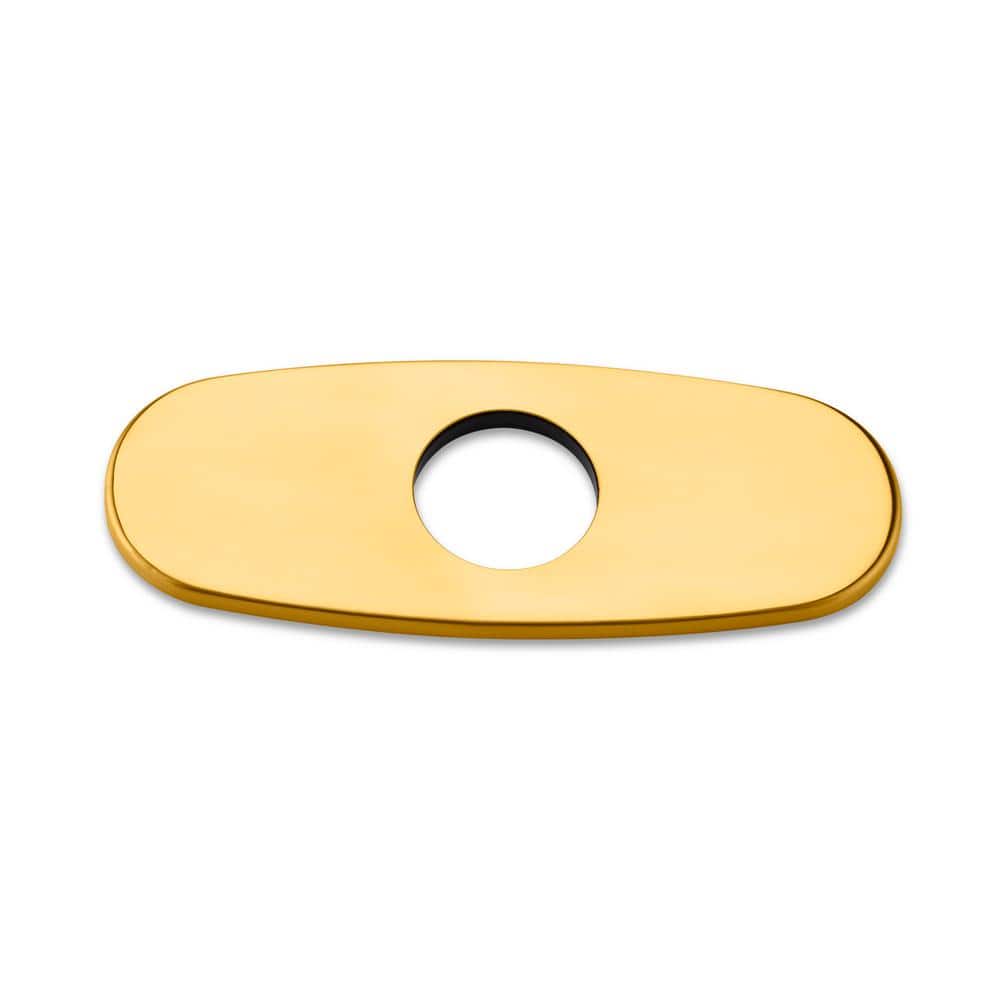 LUXIER 6.25 in. 2.4in. x 0.25 in. Brass Bathroom Vessel Vanity Sink Faucet Hole Cover Deck Plate Escutcheon (4)