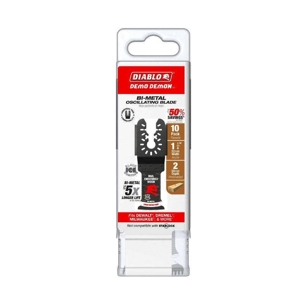 DIABLO 1-1/4 in. Demo Demon Universal Fit Bi-Metal Oscillating Blades for Nail-Embedded Wood (3)