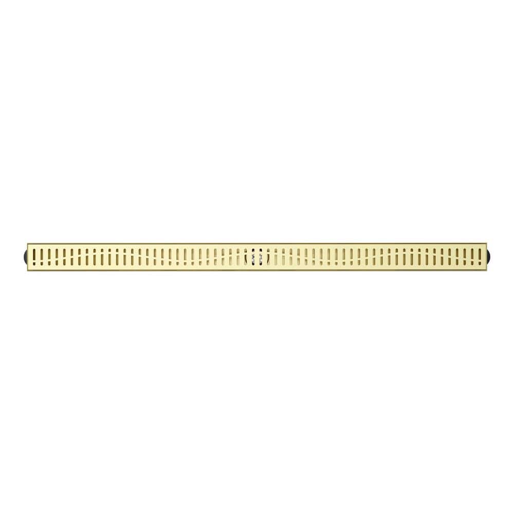 DreamLine Enigma 48 in. Linear Grate Shower Drain, Brushed Brass (1)