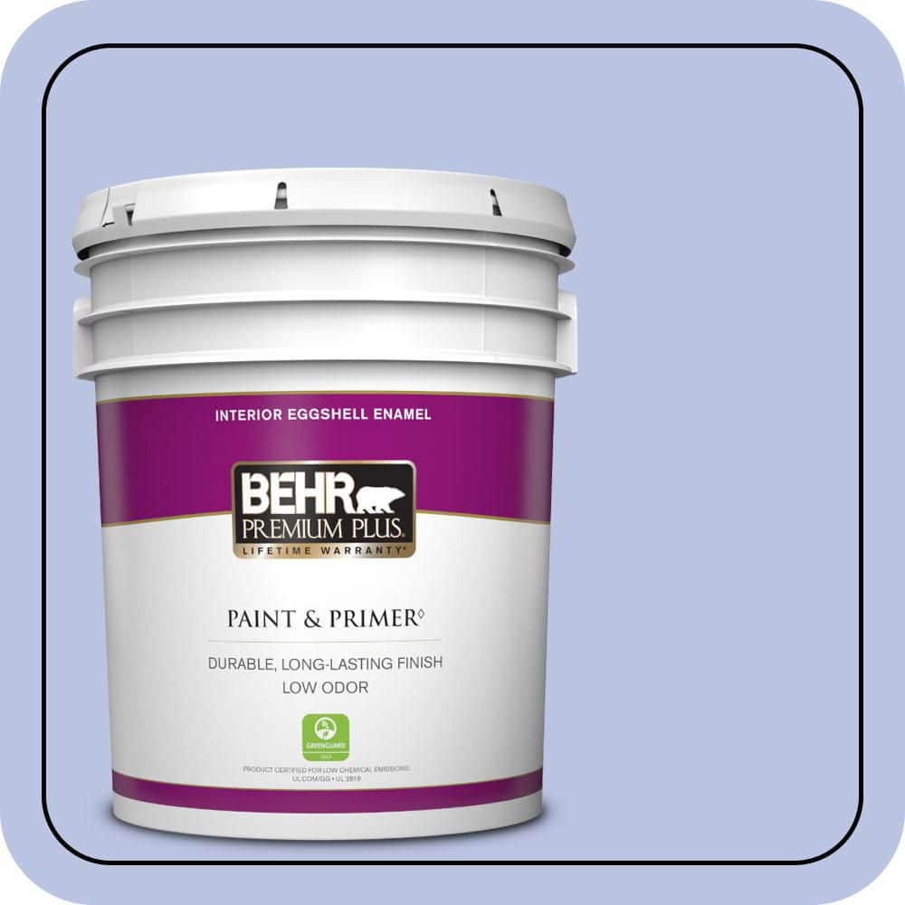 BEHR PREMIUM PLUS 5 gal. #600A-3 California Lilac Eggshell Enamel Low Odor Interior Paint & Primer