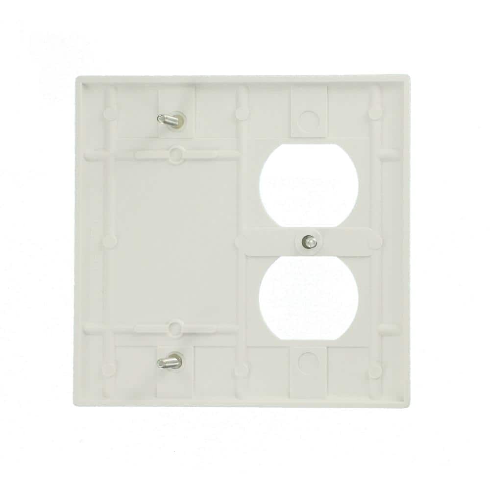 Leviton 2-Gang White 1-Duplex Outlet/Receptacle / 1-Blank Plastic Standard Wall Plate (1-Pack) 88008 (3)