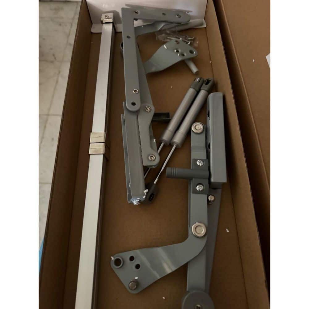 Wudkey 23.62 in.-35.43 in. Cabinet Door Hinge Set with Slow Closing, Vertical Swing Lift Up Stay Pneumatic Arm Mechanism Hinge (2)