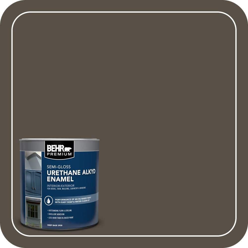 BEHR PREMIUM 1 qt. #N360-7 Potting Soil Semi-Gloss Enamel Urethane Alkyd Interior/Exterior Paint (1)