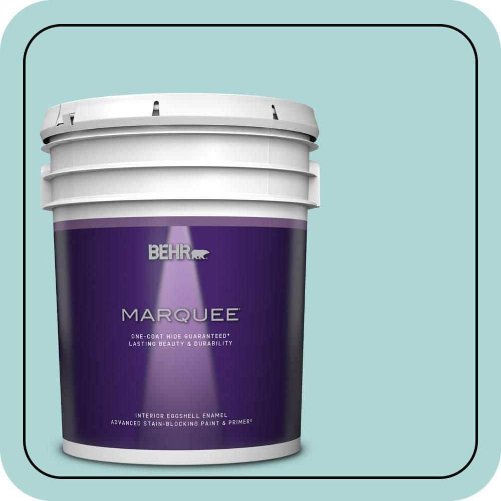 BEHR MARQUEE 5 gal. #T12-19 Sugar Pool Eggshell Enamel Interior Paint & Primer (1)