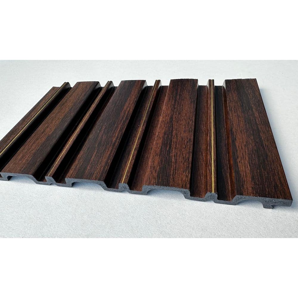 FROM PLAIN TO BEAUTIFUL IN HOURS Pinstripe 1/2 in. x 0.79 ft. x 9.3 ft. Gilded Mahogany Glue-Up Foam Wood Slat Walls (30-Pack)/220.5 sq. ft. (3)