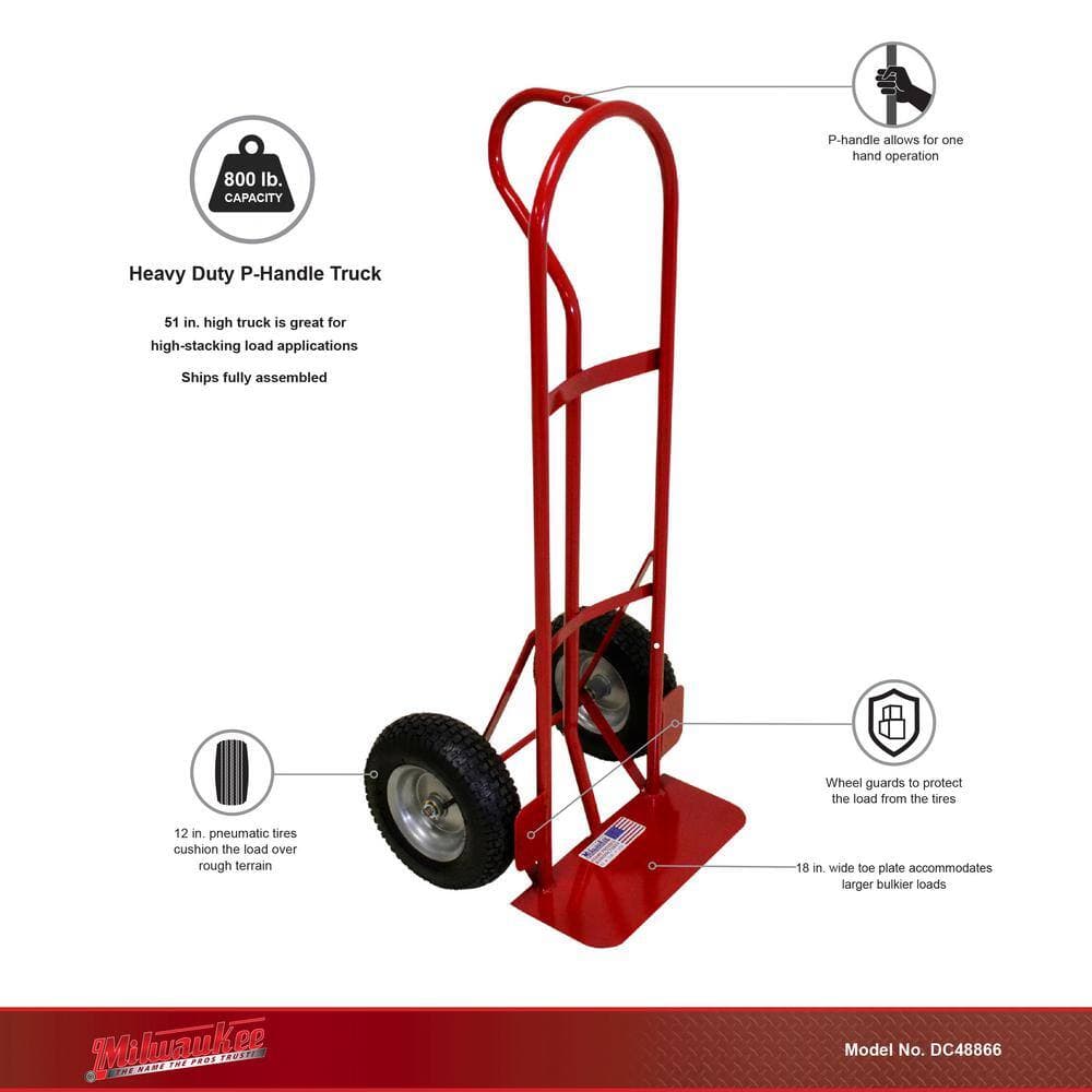 Milwaukee 800 lb. Capacity P-Handle Truck (2)
