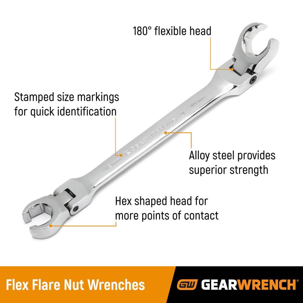 GEARWRENCH SAE Flex Flare Nut Wrench Set (5-Piece) (2)