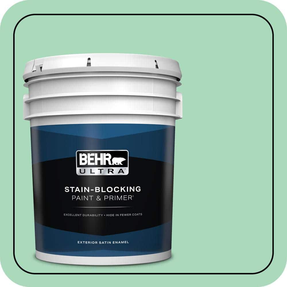 BEHR ULTRA 5 gal. #P410-3 Shanghai Jade Satin Enamel Exterior Paint & Primer