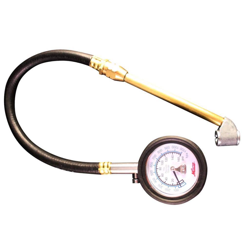 Milton Industries, Inc. High Pressure Dual Head Air Chuck Dial Gauge and 12 in. Hose