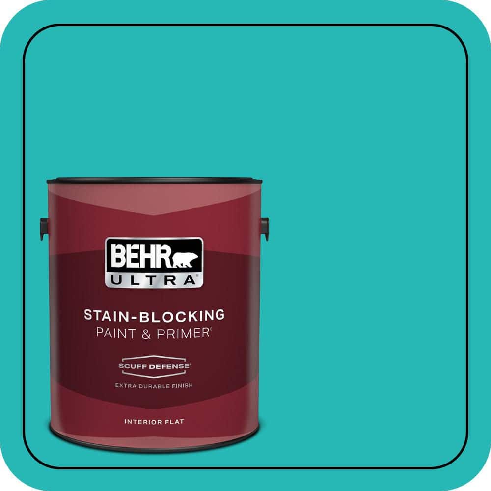 BEHR ULTRA 1 gal. #MQ4-21 Caicos Turquoise Extra Durable Flat Interior Paint & Primer