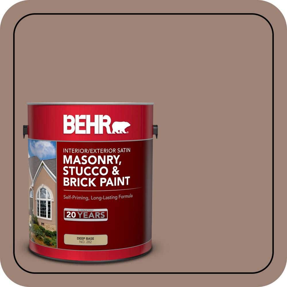 BEHR 1 gal. #N150-4 Modern Mocha Satin Interior/Exterior Masonry, Stucco and Brick Paint