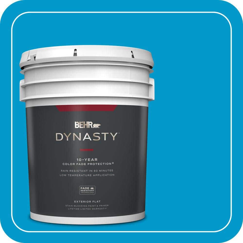 BEHR DYNASTY 5 gal. #550B-6 Isle of Capri Flat Exterior Stain-Blocking Paint & Primer