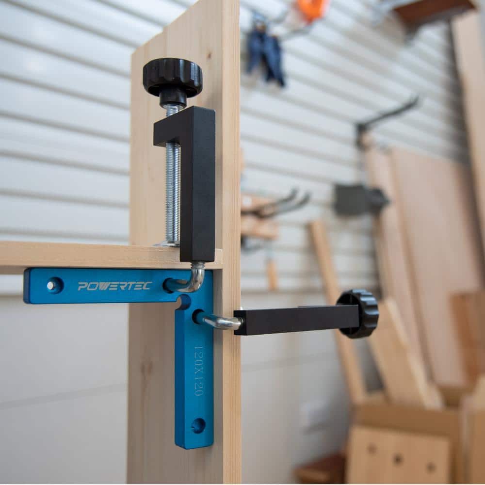 POWERTEC Universal Fence Clamp, For Table Saws, Router Tables, Clamping Squares, Drill Press Tables, Mitre Saws, 4-Pack (2)