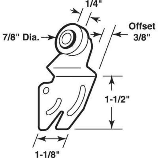 Prime-Line 7/8 in. Nylon, Flat Closet Door Roller (2-Pack) (2)