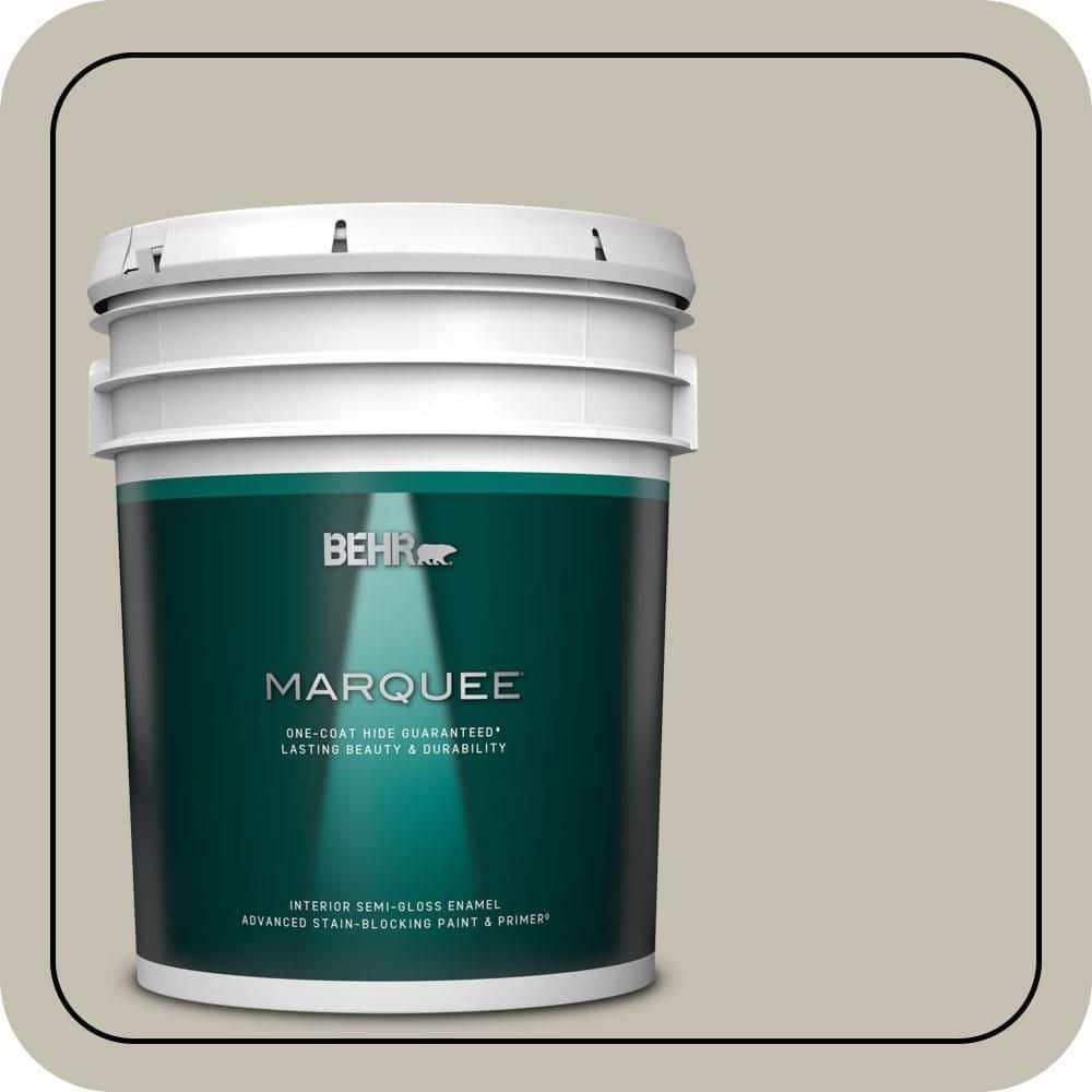 BEHR MARQUEE 5 gal. #N350-3 Biking Trail One-Coat Hide Semi-Gloss Enamel Interior Paint & Primer