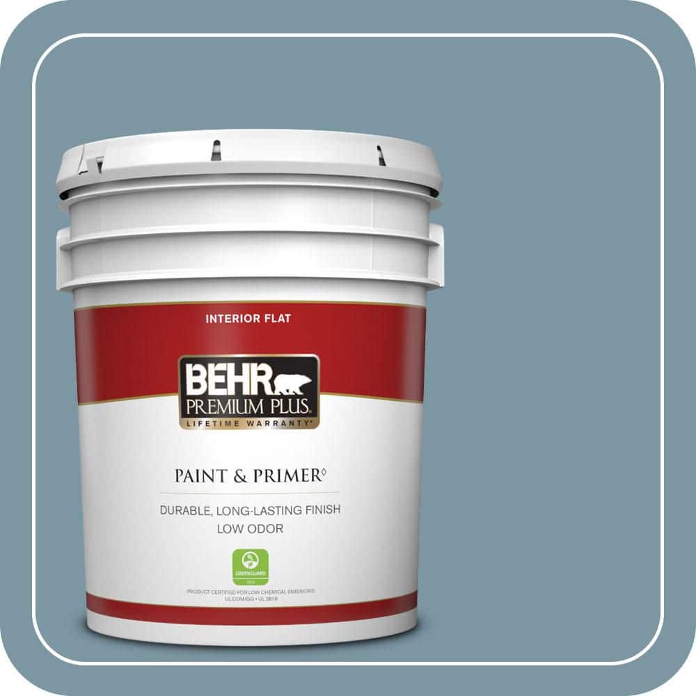 BEHR PREMIUM PLUS 5 gal. #530F-5 Waterscape Flat Low Odor Interior Paint & Primer