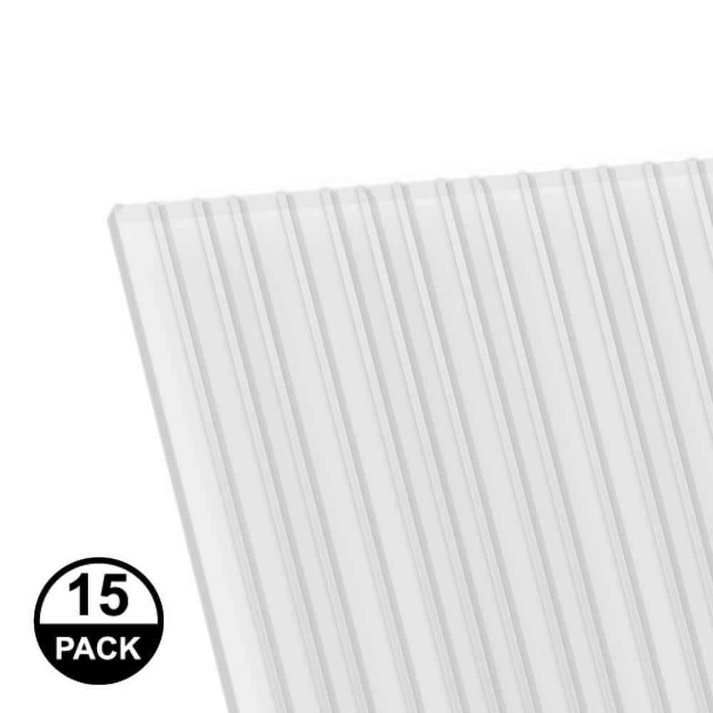 Coroplast 36 in. x 24 in. x 0.157 in. (4mm) Clear Corrugated Twinwall Plastic Sheet (15-Pack)