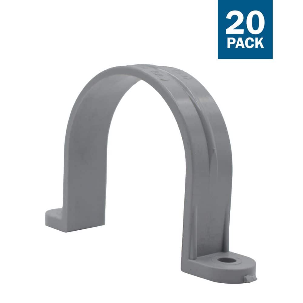 Cantex 3/4 in. 2-Hole PVC Clamp / Strap, For use with Schedule 40 and 80,20-Pack (2)
