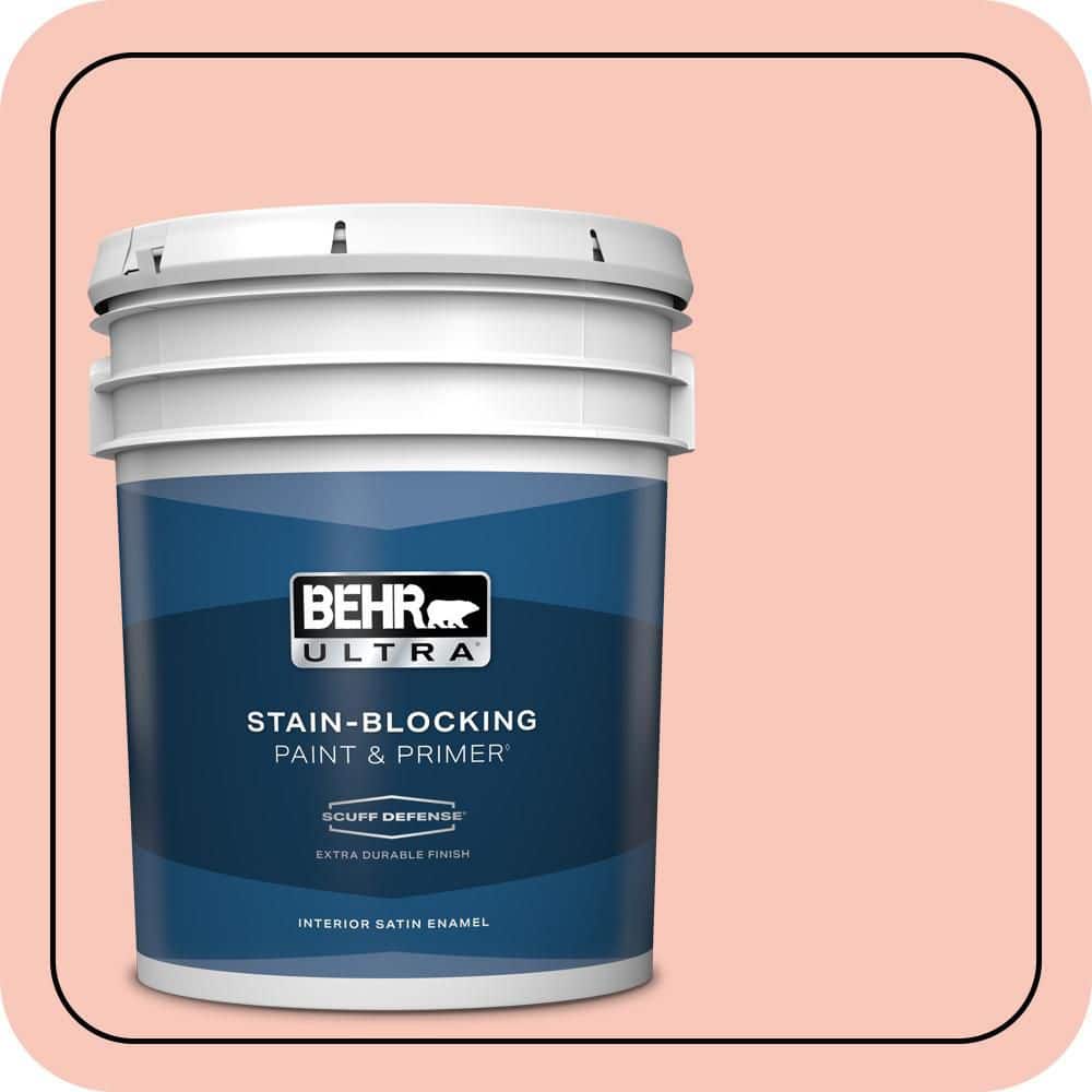 BEHR ULTRA 5 gal. #P180-2 Sherbet Fruit Extra Durable Satin Enamel Interior Paint & Primer