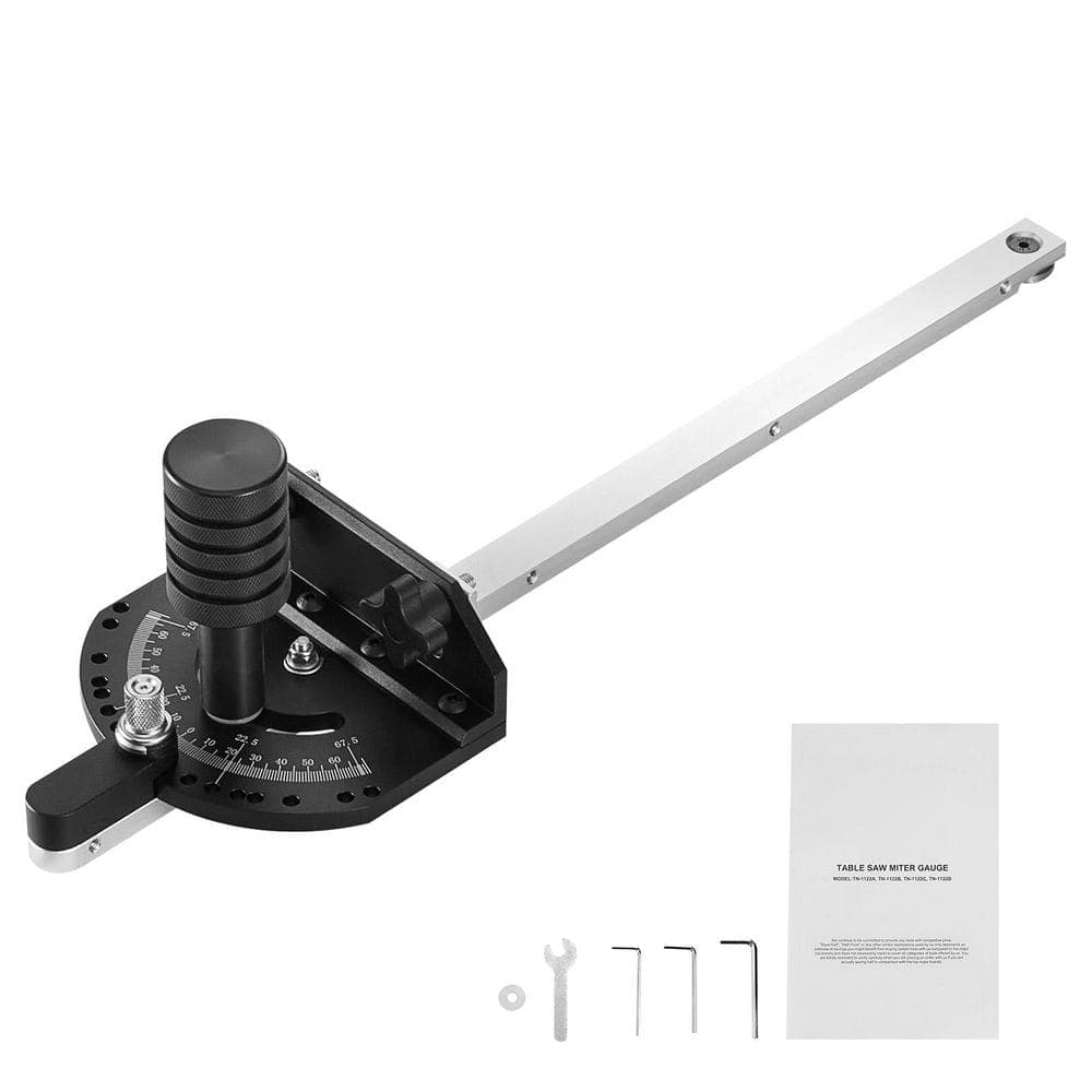 SKYSHALO Accurate Miter Gauge, Fits Slots 3/4 in. x 3/8 in. Crafted from Aluminum Alloy, Features 15 Adjustable Angle Stops (1)