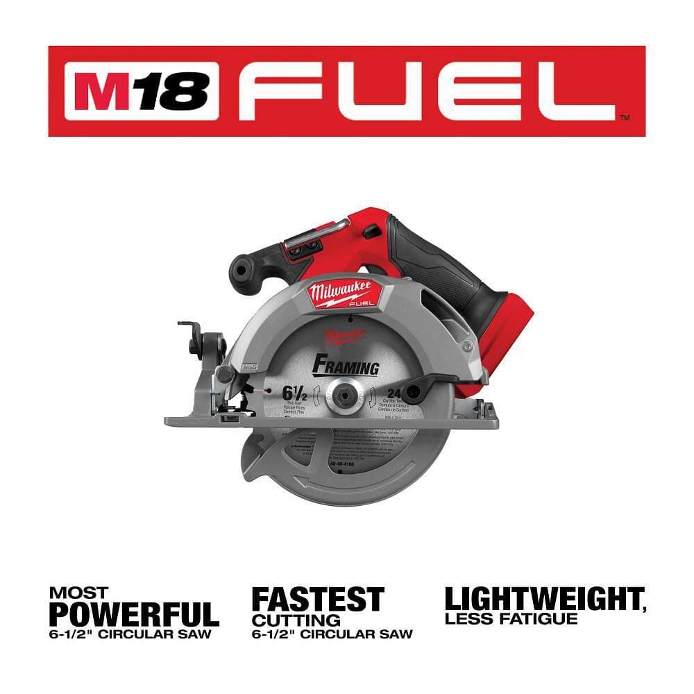 Milwaukee M18 FUEL 18V Lith-Ion Brushless Cordless . Circular Saw w/ (1) HIGH OUTPUT 6.0 Ah Battery (3)