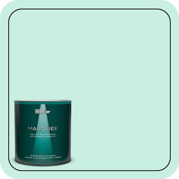 BEHR MARQUEE 1 qt. #P430-1 Summer House Semi-Gloss Enamel Interior Paint & Primer (2)