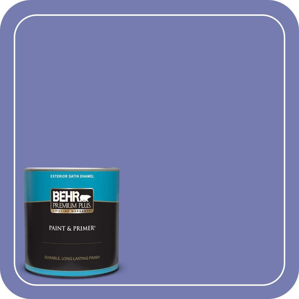 BEHR PREMIUM PLUS 1 qt. #620B-6 Magic Moment Satin Enamel Exterior Paint & Primer