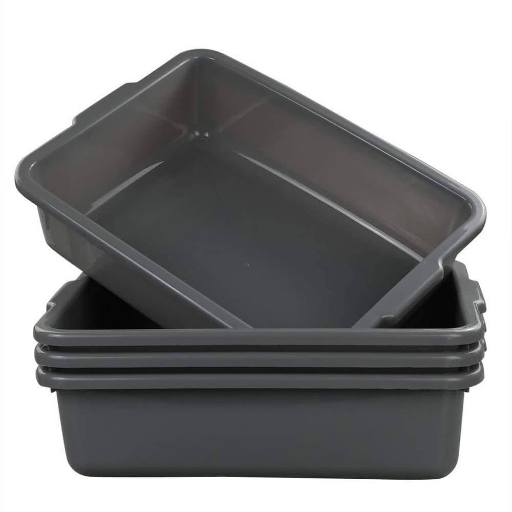NVNOO 18 in. Concrete Cement Mixing Tray for Household, RV, Camping Commercial Suitcase, Dark Gray (4-Pack)