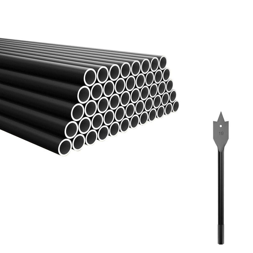 Afoxsos 36 in. H x 0.75 in. W Black Aluminum Stair Railing Kit 50-Pack Durable Weather-Resistant Easy Installation Modern Design (1)