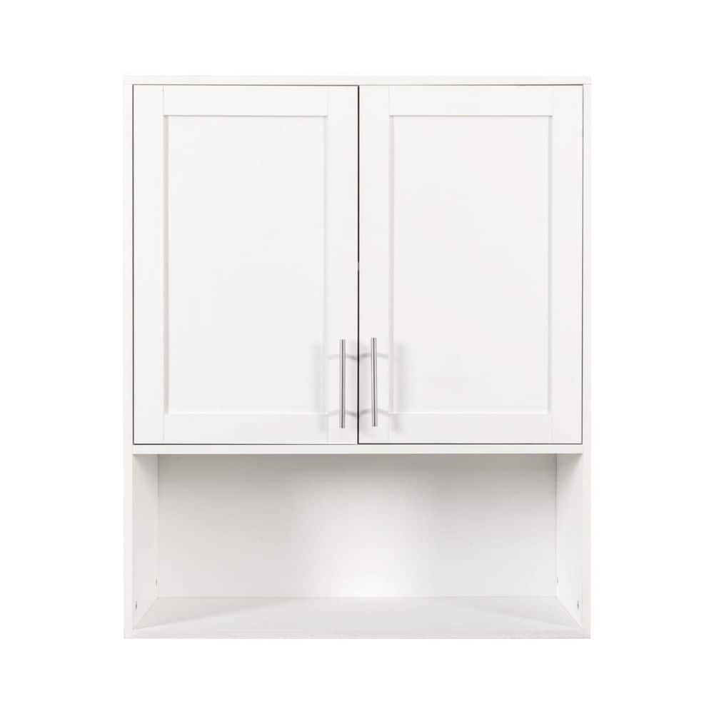 Tahanbath 11.81 in. W x 31.50 in. D x 37.80 in. H Bathroom Storage Wall Cabinet with Facial Tissues Slot Storage Area in White (1)