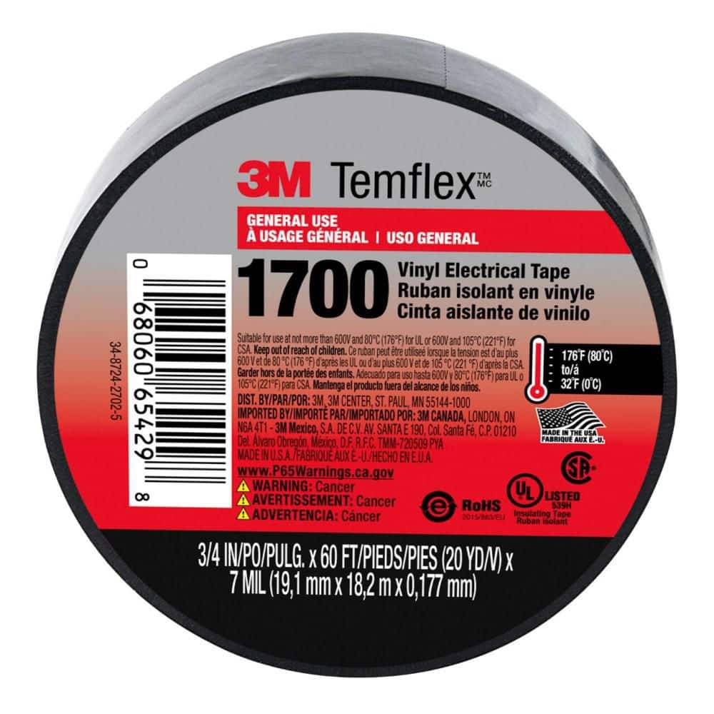 3M Temflex 3/4 in. 1700 Electrical Tape